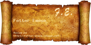 Fetter Emese névjegykártya