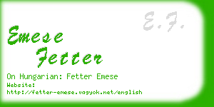 emese fetter business card